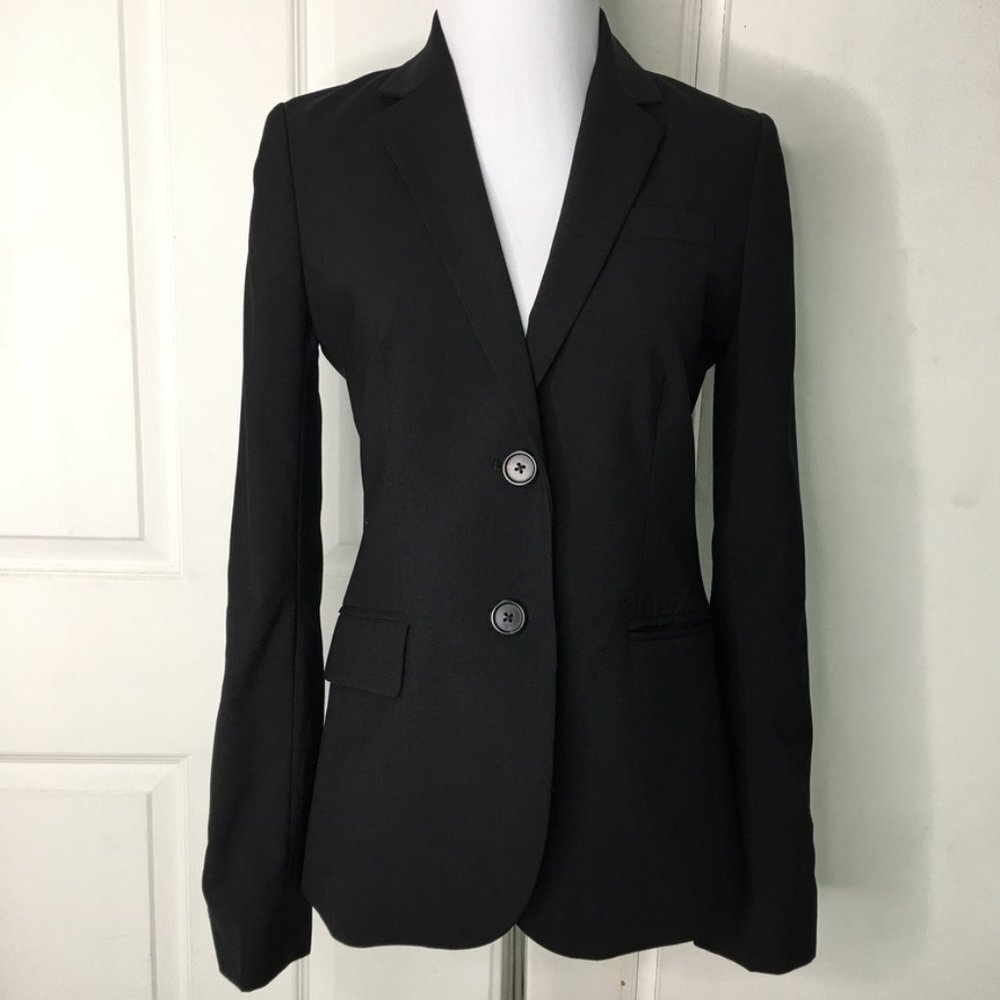 J. Crew 1035 Bi Stretch Women’s Black Wool Blazer Jacket Size 0
